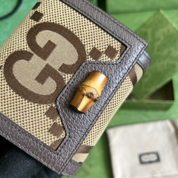 Gucci Diana  Canvas  Leather Compact Wallet
