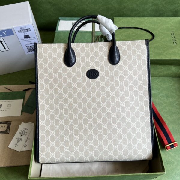 GUCCI GG SUPREME CANVAS MEDIUM TOTE BAG