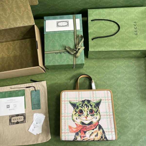 Gucci Children’s top-handle bag with cat print