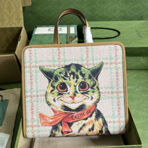 Gucci Children’s top-handle bag with cat print