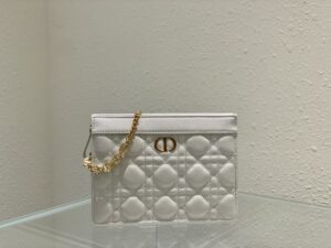 DIOR CARO ZIPPED POUCH WITH CHAIN