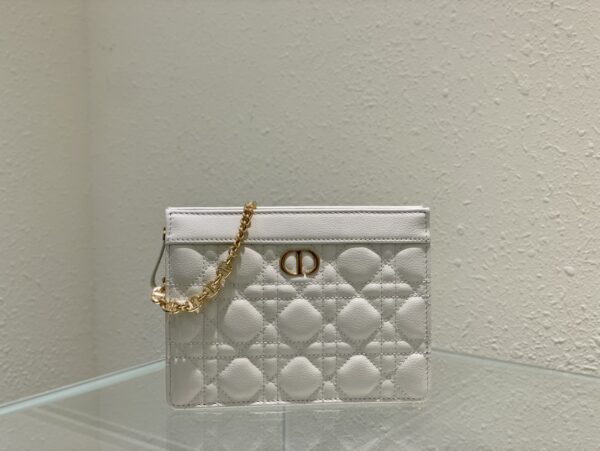DIOR CARO ZIPPED POUCH WITH CHAIN