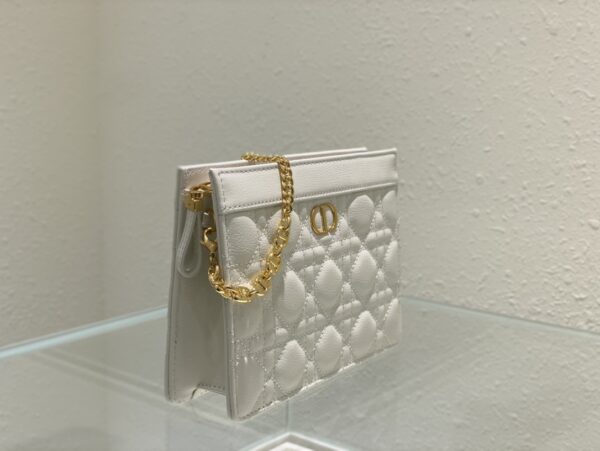 DIOR CARO ZIPPED POUCH WITH CHAIN