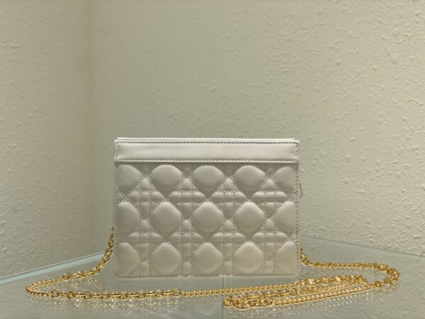 DIOR CARO ZIPPED POUCH WITH CHAIN