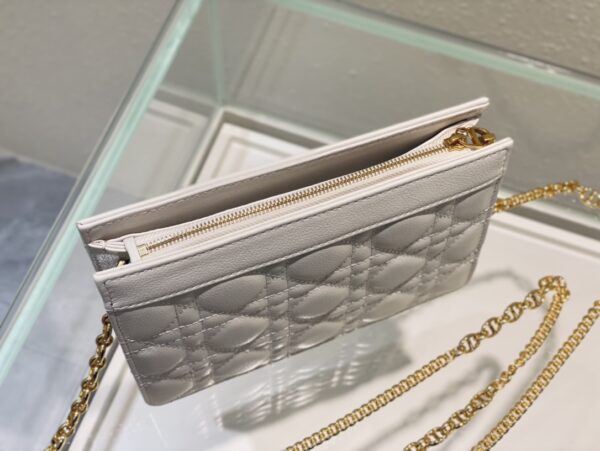 DIOR CARO ZIPPED POUCH WITH CHAIN