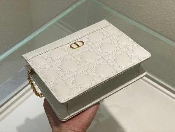 DIOR CARO ZIPPED POUCH WITH CHAIN