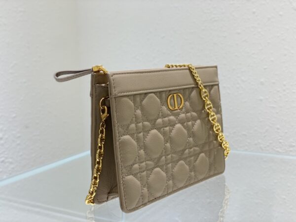 DIOR CARO ZIPPED POUCH WITH CHAIN