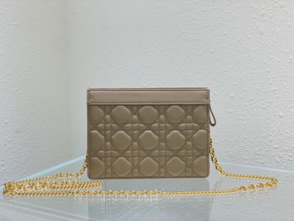 DIOR CARO ZIPPED POUCH WITH CHAIN