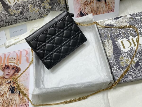 DIOR CARO ZIPPED POUCH WITH CHAIN