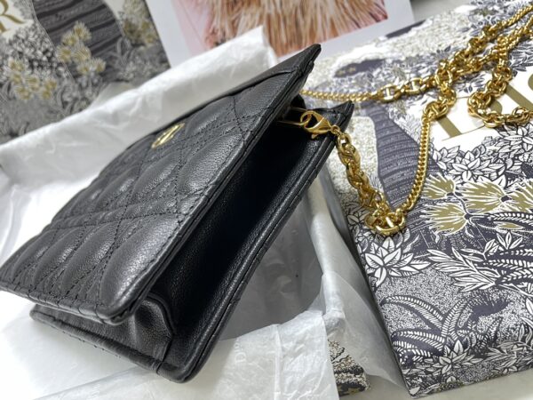 DIOR CARO ZIPPED POUCH WITH CHAIN