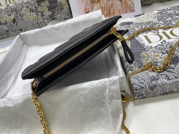DIOR CARO ZIPPED POUCH WITH CHAIN