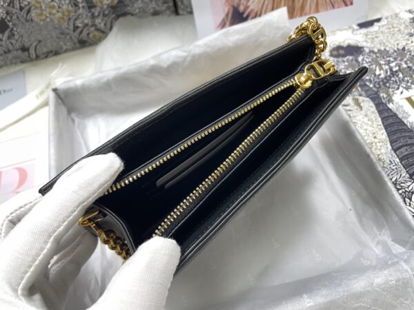DIOR CARO ZIPPED POUCH WITH CHAIN