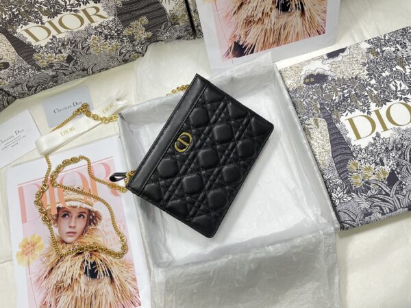 DIOR CARO ZIPPED POUCH WITH CHAIN