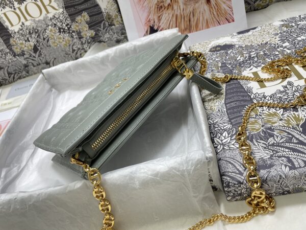 DIOR CARO ZIPPED POUCH WITH CHAIN