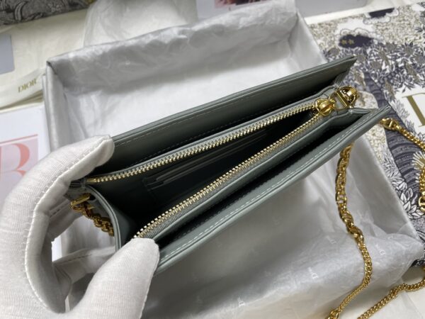 DIOR CARO ZIPPED POUCH WITH CHAIN