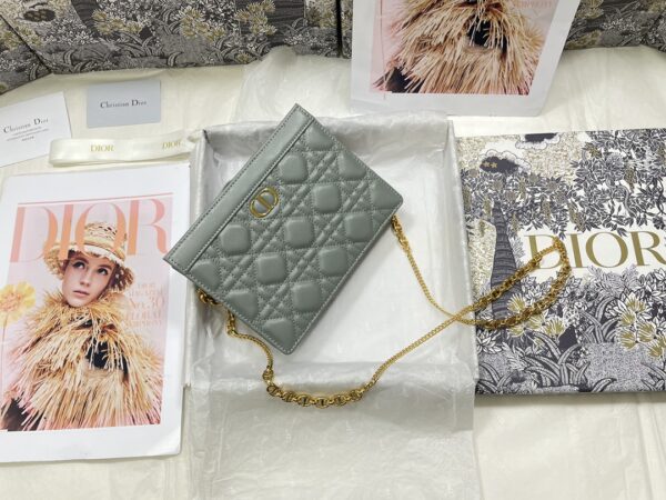 DIOR CARO ZIPPED POUCH WITH CHAIN