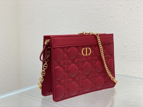 DIOR CARO ZIPPED POUCH WITH CHAIN
