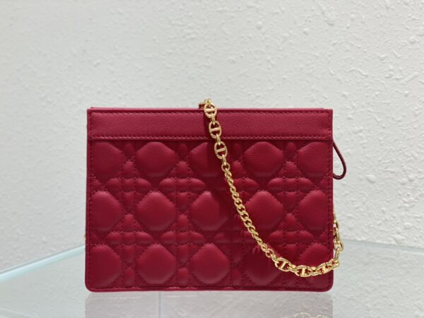 DIOR CARO ZIPPED POUCH WITH CHAIN