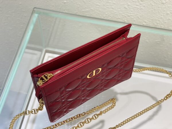 DIOR CARO ZIPPED POUCH WITH CHAIN