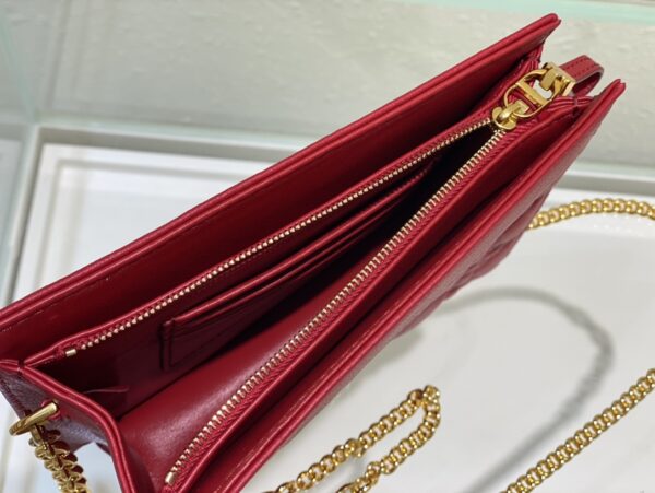 DIOR CARO ZIPPED POUCH WITH CHAIN