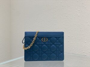 DIOR CARO ZIPPED POUCH WITH CHAIN