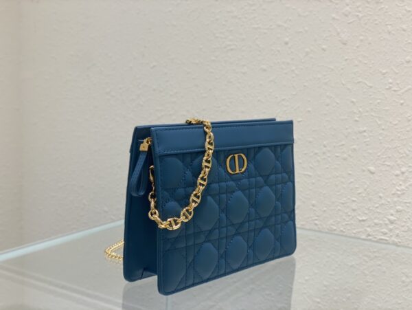 DIOR CARO ZIPPED POUCH WITH CHAIN
