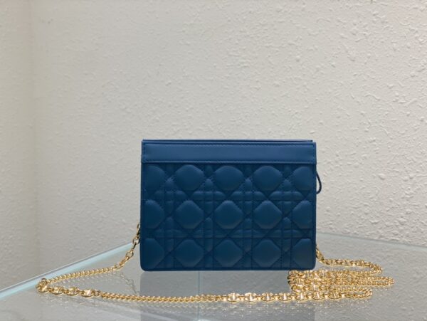 DIOR CARO ZIPPED POUCH WITH CHAIN