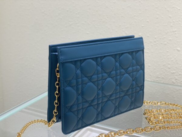 DIOR CARO ZIPPED POUCH WITH CHAIN