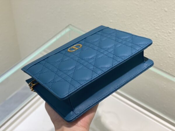 DIOR CARO ZIPPED POUCH WITH CHAIN