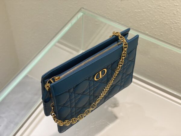 DIOR CARO ZIPPED POUCH WITH CHAIN