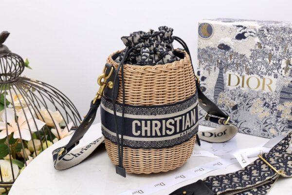 Dior Wicker Bucket Bag Mini