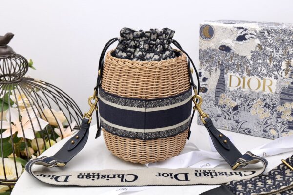 Dior Wicker Bucket Bag Mini