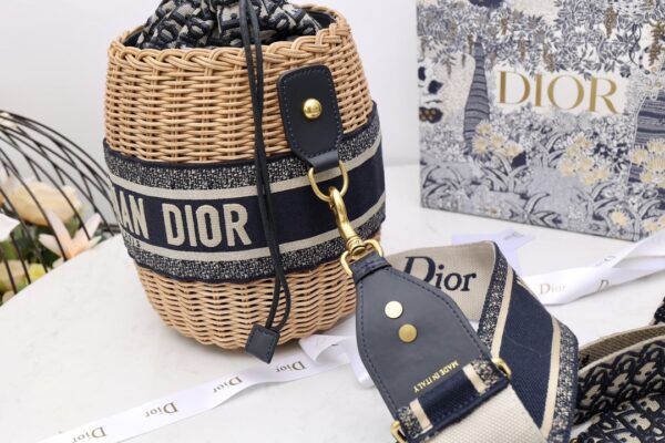 Dior Wicker Bucket Bag Mini