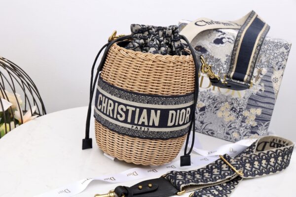 Dior Wicker Bucket Bag Mini