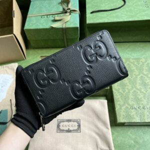 Gucci Jumbo GG zipped leather wallet