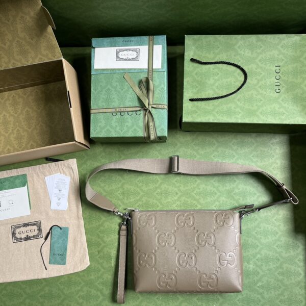 Gucci GG EMBOSSED MEDIUM MESSENGER BAG