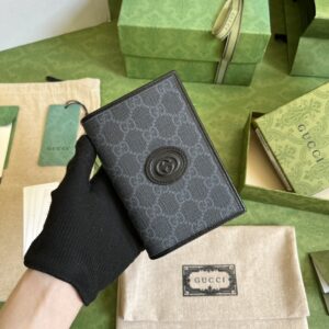GUCCI GG PASSPORT CASE WITH INTERLOCKING G