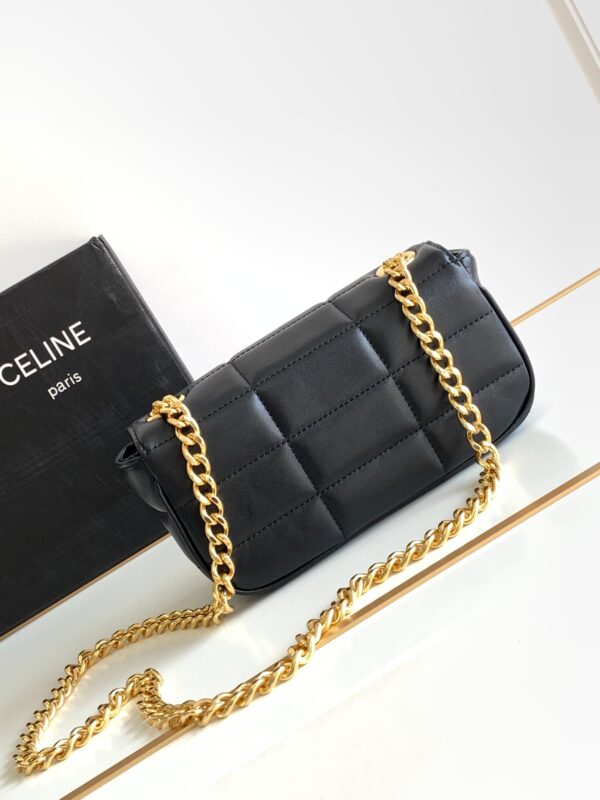CELINE CHAIN SHOULDER BAG MATELASSE MONOCHROME CELINE IN QUILTED GOATSKIN