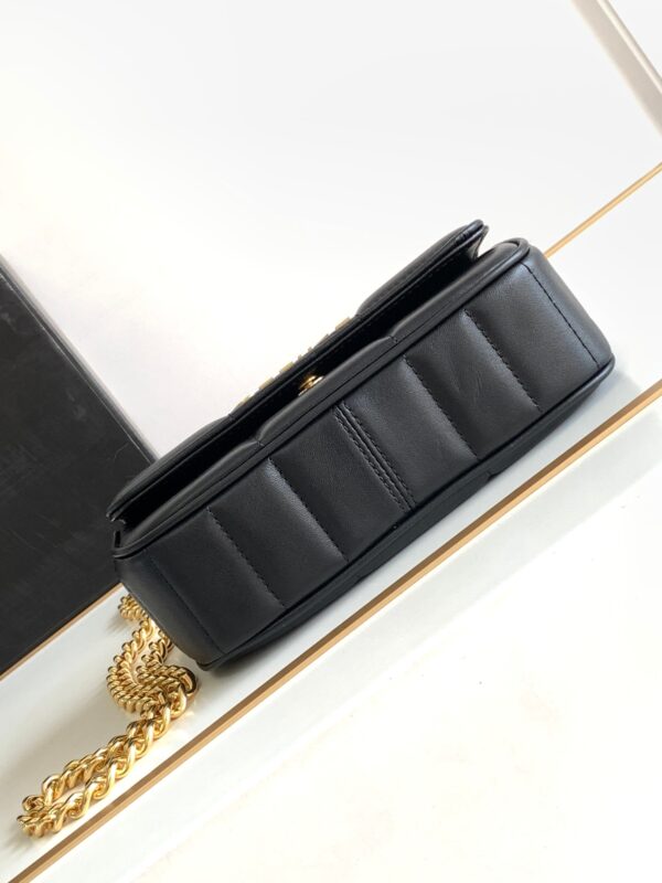 CELINE CHAIN SHOULDER BAG MATELASSE MONOCHROME CELINE IN QUILTED GOATSKIN