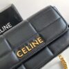 CELINE CHAIN SHOULDER BAG MATELASSE MONOCHROME CELINE IN QUILTED GOATSKIN