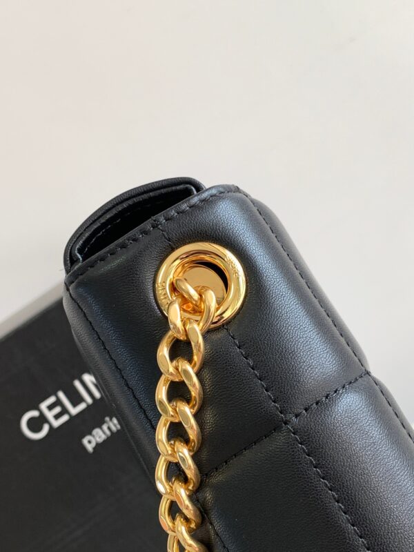 CELINE CHAIN SHOULDER BAG MATELASSE MONOCHROME CELINE IN QUILTED GOATSKIN