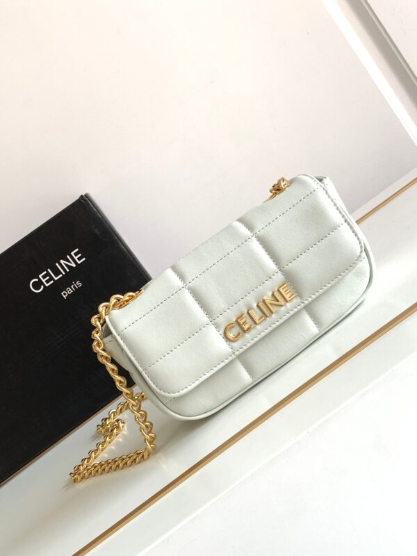 CHAIN SHOULDER BAG MATELASSE MONOCHROME CELINE IN QUILTED GOATSKIN