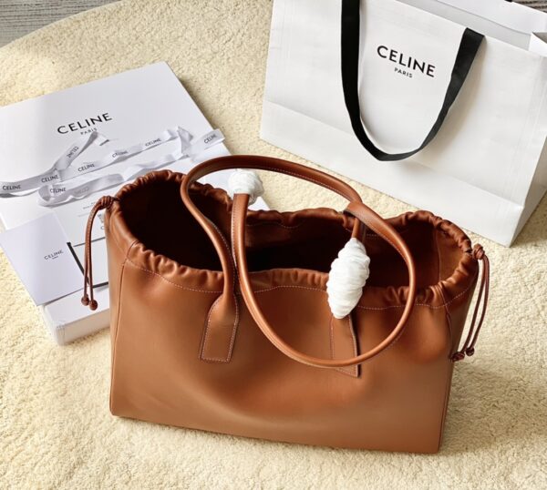 CELINE CELINE CABAS DRAWSTRING CUIR