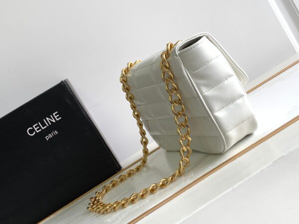 CELINE CHAIN SHOULDER BAG MATELASSE MONOCHROME