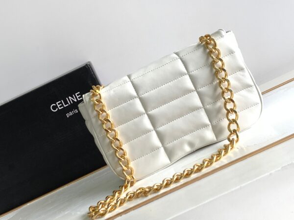 CELINE CHAIN SHOULDER BAG MATELASSE MONOCHROME