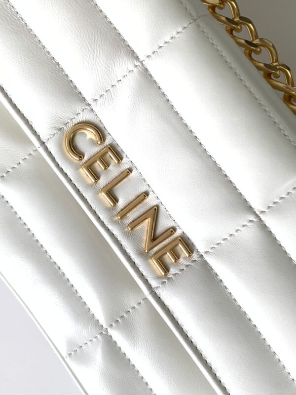CELINE CHAIN SHOULDER BAG MATELASSE MONOCHROME