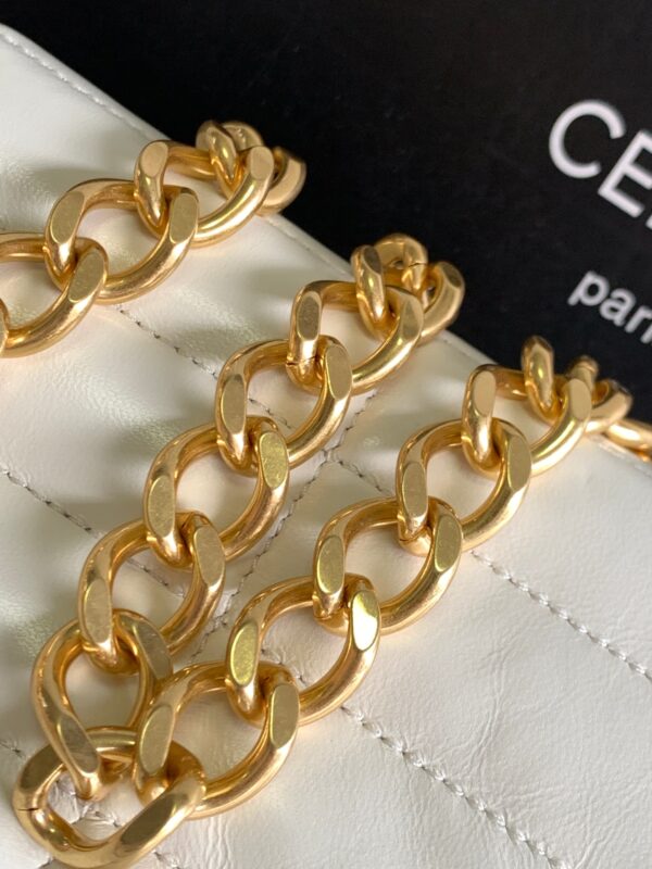 CELINE CHAIN SHOULDER BAG MATELASSE MONOCHROME