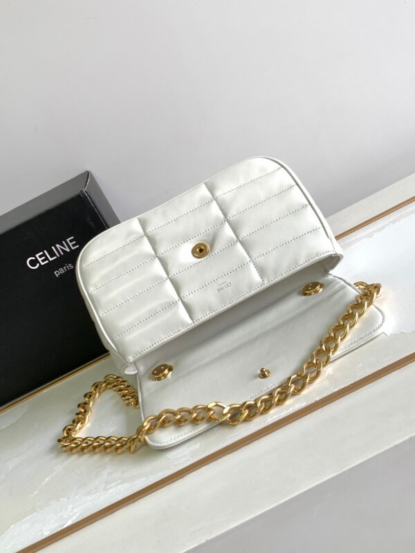CELINE CHAIN SHOULDER BAG MATELASSE MONOCHROME