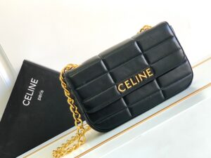 CELINE CHAIN SHOULDER BAG MATELASSE MONOCHROME