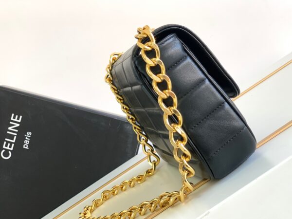 CELINE CHAIN SHOULDER BAG MATELASSE MONOCHROME